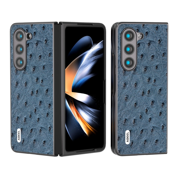 ABEEL Genuine Leather Ostrich Texture Phone Case, For Samsung Galaxy Z Flip6 / Flip7 FE, For Samsung Galaxy Z Fold6, For Samsung Galaxy Z Fold5, For Samsung Galaxy Z Flip5