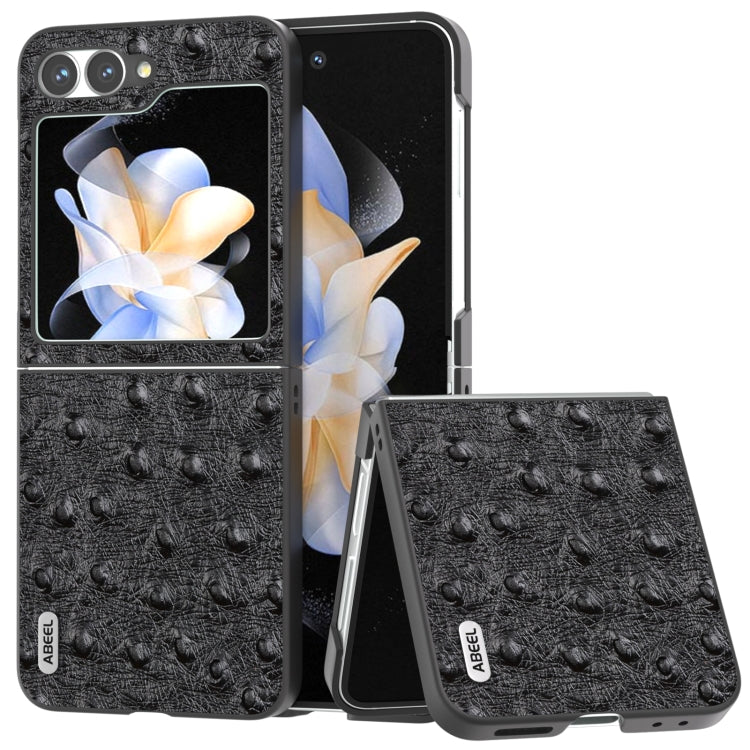 ABEEL Genuine Leather Ostrich Texture Phone Case, For Samsung Galaxy Z Flip6 / Flip7 FE, For Samsung Galaxy Z Fold6, For Samsung Galaxy Z Fold5, For Samsung Galaxy Z Flip5