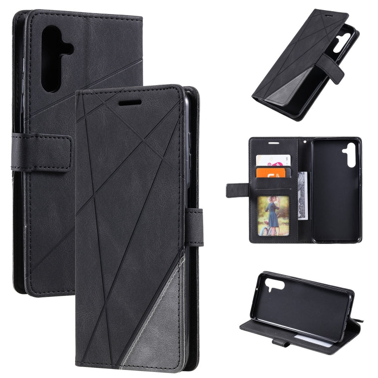 Skin Feel Splicing Leather Phone Case, For Samsung Galaxy A25 5G, For Samsung Galaxy S23 FE 5G, For Samsung Galaxy A24, For Samsung Galaxy A04e /F04, For Samsung Galaxy A34 5G, For Samsung Galaxy A54 5G