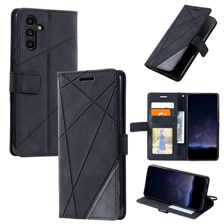 Skin Feel Splicing Leather Phone Case, For Samsung Galaxy A25 5G, For Samsung Galaxy S23 FE 5G, For Samsung Galaxy A24, For Samsung Galaxy A04e /F04, For Samsung Galaxy A34 5G, For Samsung Galaxy A54 5G