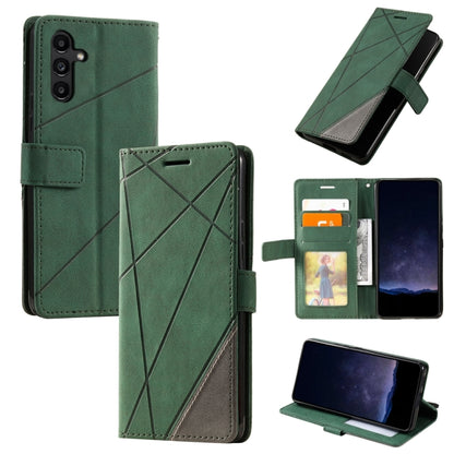 Skin Feel Splicing Leather Phone Case, For Samsung Galaxy Xcover 7, For Samsung Galaxy A55 5G, For Samsung Galaxy A35 5G, For Samsung Galaxy S24 Ultra 5G, For Samsung Galaxy S24+ 5G, For Samsung Galaxy S24 5G, For Samsung Galaxy A15                    ...
