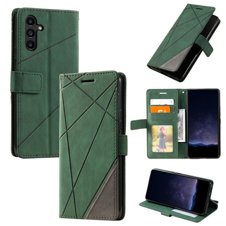 Skin Feel Splicing Leather Phone Case, For Samsung Galaxy Xcover 7, For Samsung Galaxy A55 5G, For Samsung Galaxy A35 5G, For Samsung Galaxy S24 Ultra 5G, For Samsung Galaxy S24+ 5G, For Samsung Galaxy S24 5G, For Samsung Galaxy A15                    ...