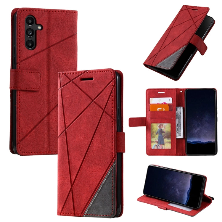 Skin Feel Splicing Leather Phone Case, For Samsung Galaxy Xcover 7, For Samsung Galaxy A55 5G, For Samsung Galaxy A35 5G, For Samsung Galaxy S24 Ultra 5G, For Samsung Galaxy S24+ 5G, For Samsung Galaxy S24 5G, For Samsung Galaxy A15                    ...