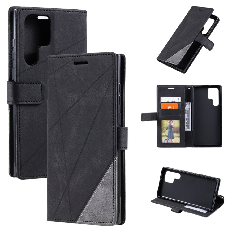 Skin Feel Splicing Leather Phone Case, For Samsung Galaxy Xcover 7, For Samsung Galaxy A55 5G, For Samsung Galaxy A35 5G, For Samsung Galaxy S24 Ultra 5G, For Samsung Galaxy S24+ 5G, For Samsung Galaxy S24 5G, For Samsung Galaxy A15                    ...