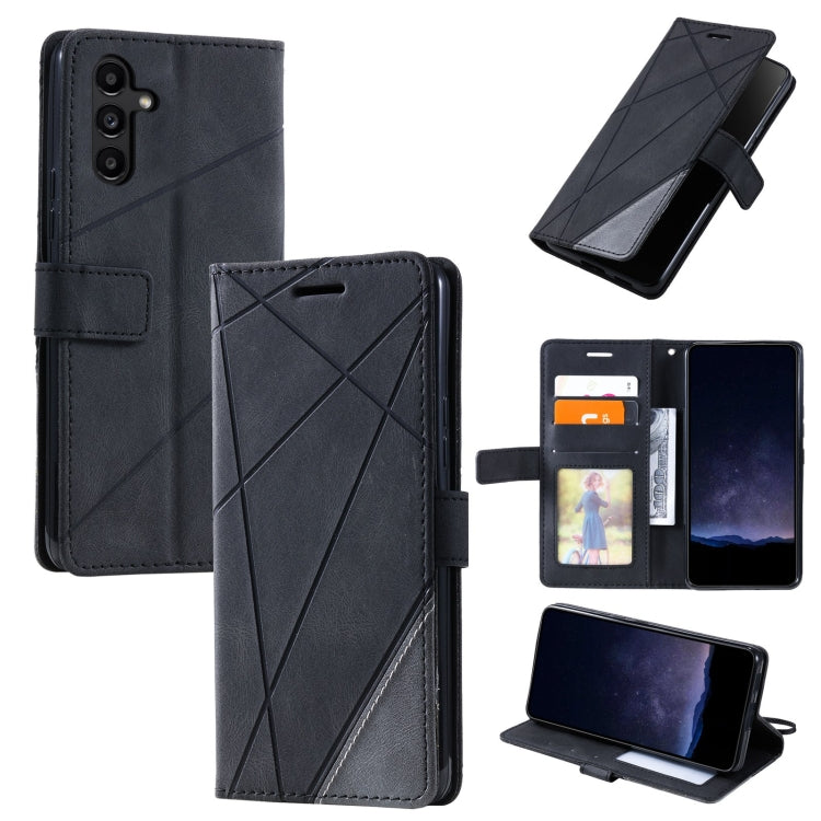 Skin Feel Splicing Leather Phone Case, For Samsung Galaxy Xcover 7, For Samsung Galaxy A55 5G, For Samsung Galaxy A35 5G, For Samsung Galaxy S24 Ultra 5G, For Samsung Galaxy S24+ 5G, For Samsung Galaxy S24 5G, For Samsung Galaxy A15                    ...