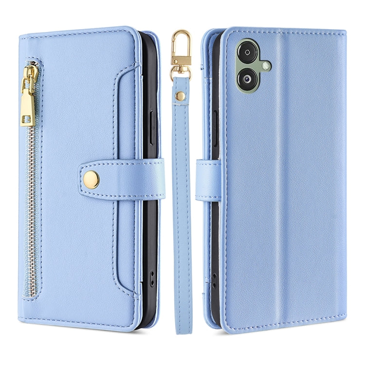Sheep Texture Cross-body Zipper Wallet Leather Phone Case, For Samsung Galaxy M34 5G / F34 5G, For Samsung Galaxy S23 FE 5G, For Samsung Galaxy M54 5G, For Samsung Galaxy F14 5G, For Samsung Galaxy A34 5G, For Samsung Galaxy A54 5G                     ...