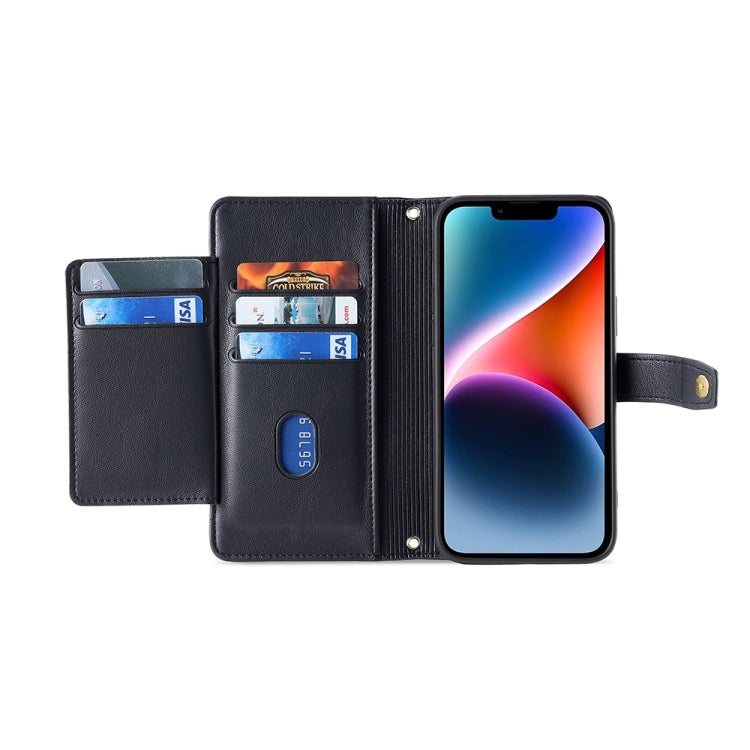 Sheep Texture Cross-body Zipper Wallet Leather Phone Case, For Samsung Galaxy M34 5G / F34 5G, For Samsung Galaxy S23 FE 5G, For Samsung Galaxy M54 5G, For Samsung Galaxy F14 5G, For Samsung Galaxy A34 5G, For Samsung Galaxy A54 5G                     ...
