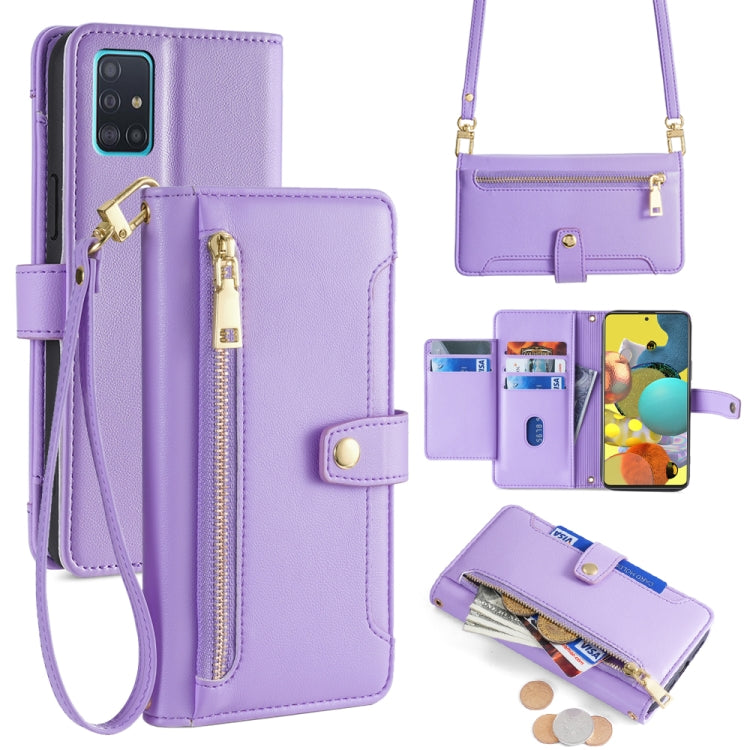 Sheep Texture Cross-body Zipper Wallet Leather Phone Case, For Samsung Galaxy A22 5G, For Samsung Galaxy S21 FE 5G, For Samsung Galaxy S21 5G, For Samsung Galaxy A32 4G, For Samsung Galaxy S21+ 5G, For Samsung Galaxy S21 Ultra 5G, For Samsung Galaxy A1...