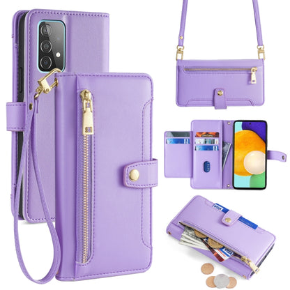 Sheep Texture Cross-body Zipper Wallet Leather Phone Case, For Samsung Galaxy A13 4G, For Samsung Galaxy M52 5G, For Samsung Galaxy S22+ 5G, For Samsung Galaxy S22 5G, For Samsung Galaxy A13 5G, For Samsung Galaxy A52 5G / 4G / A52s 5G                 ...