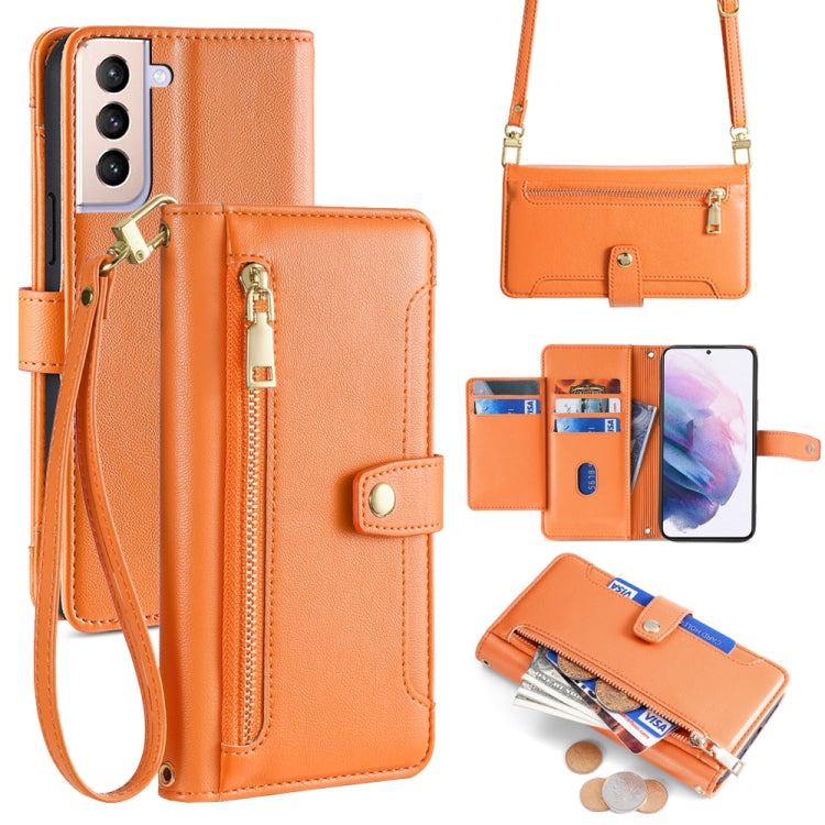 Sheep Texture Cross-body Zipper Wallet Leather Phone Case, For Samsung Galaxy A22 5G, For Samsung Galaxy S21 FE 5G, For Samsung Galaxy S21 5G, For Samsung Galaxy A32 4G, For Samsung Galaxy S21+ 5G, For Samsung Galaxy S21 Ultra 5G, For Samsung Galaxy A1...