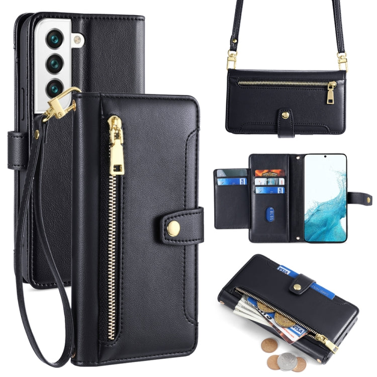 Sheep Texture Cross-body Zipper Wallet Leather Phone Case, For Samsung Galaxy A13 4G, For Samsung Galaxy M52 5G, For Samsung Galaxy S22+ 5G, For Samsung Galaxy S22 5G, For Samsung Galaxy A13 5G, For Samsung Galaxy A52 5G / 4G / A52s 5G                 ...