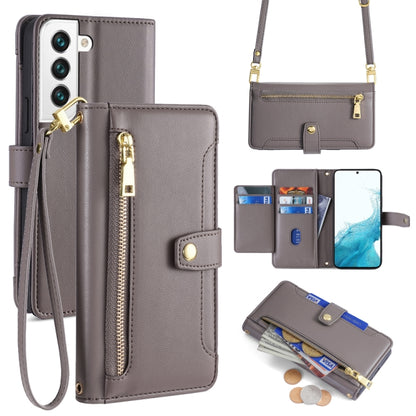 Sheep Texture Cross-body Zipper Wallet Leather Phone Case, For Samsung Galaxy A13 4G, For Samsung Galaxy M52 5G, For Samsung Galaxy S22+ 5G, For Samsung Galaxy S22 5G, For Samsung Galaxy A13 5G, For Samsung Galaxy A52 5G / 4G / A52s 5G                 ...