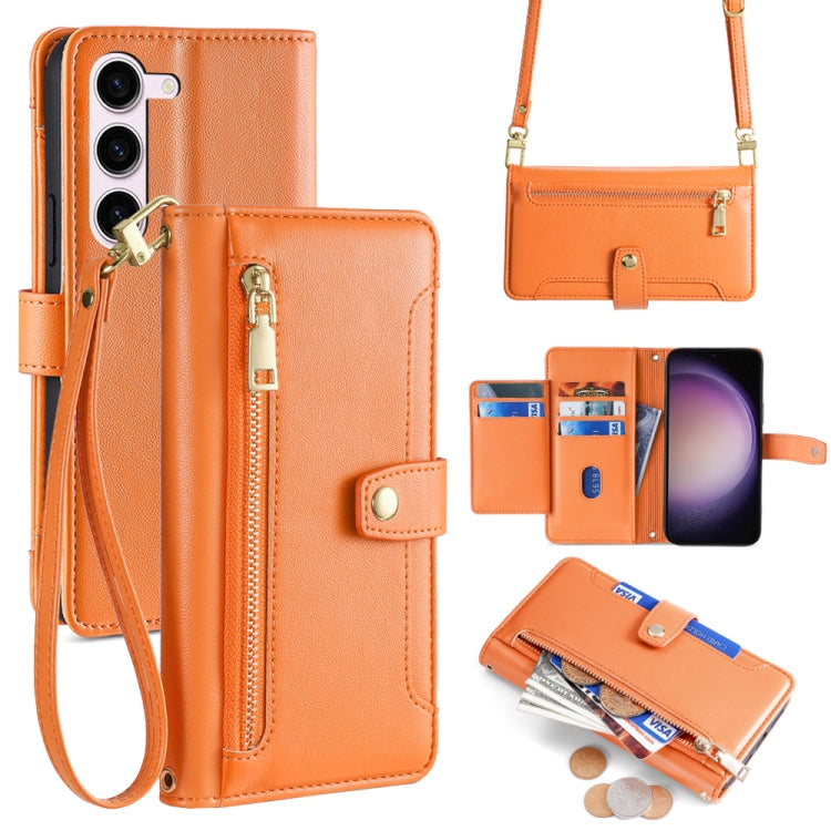 Sheep Texture Cross-body Zipper Wallet Leather Phone Case, For Samsung Galaxy M34 5G / F34 5G, For Samsung Galaxy S23 FE 5G, For Samsung Galaxy M54 5G, For Samsung Galaxy F14 5G, For Samsung Galaxy A34 5G, For Samsung Galaxy A54 5G                     ...