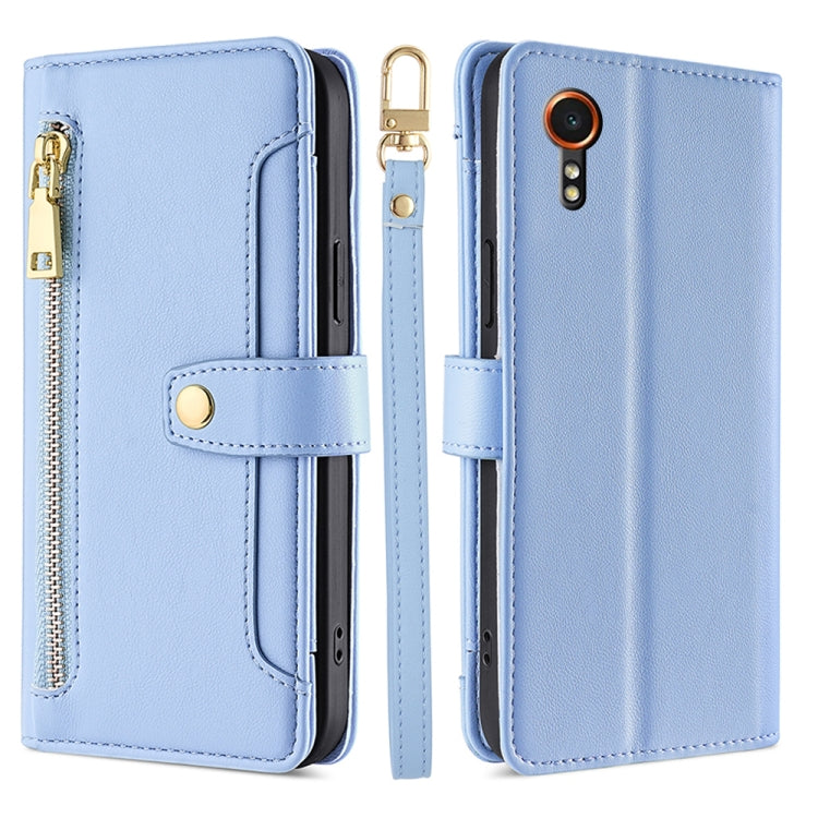 Sheep Texture Cross-body Zipper Wallet Leather Phone Case, For Samsung Galaxy M55 5G, For Samsung Galaxy M15, For Samsung Galaxy Xcover 7 5G, For Samsung Galaxy S24 Ultra 5G, For Samsung Galaxy S24+ 5G, For Samsung Galaxy S24 5G, For Samsung Galaxy A05...