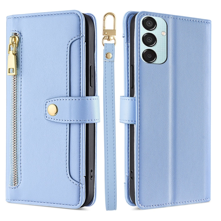 Sheep Texture Cross-body Zipper Wallet Leather Phone Case, For Samsung Galaxy M55 5G, For Samsung Galaxy M15, For Samsung Galaxy Xcover 7 5G, For Samsung Galaxy S24 Ultra 5G, For Samsung Galaxy S24+ 5G, For Samsung Galaxy S24 5G, For Samsung Galaxy A05...