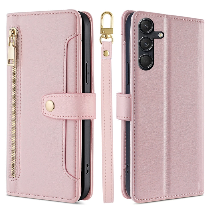 Sheep Texture Cross-body Zipper Wallet Leather Phone Case, For Samsung Galaxy M55 5G, For Samsung Galaxy M15, For Samsung Galaxy Xcover 7 5G, For Samsung Galaxy S24 Ultra 5G, For Samsung Galaxy S24+ 5G, For Samsung Galaxy S24 5G, For Samsung Galaxy A05...