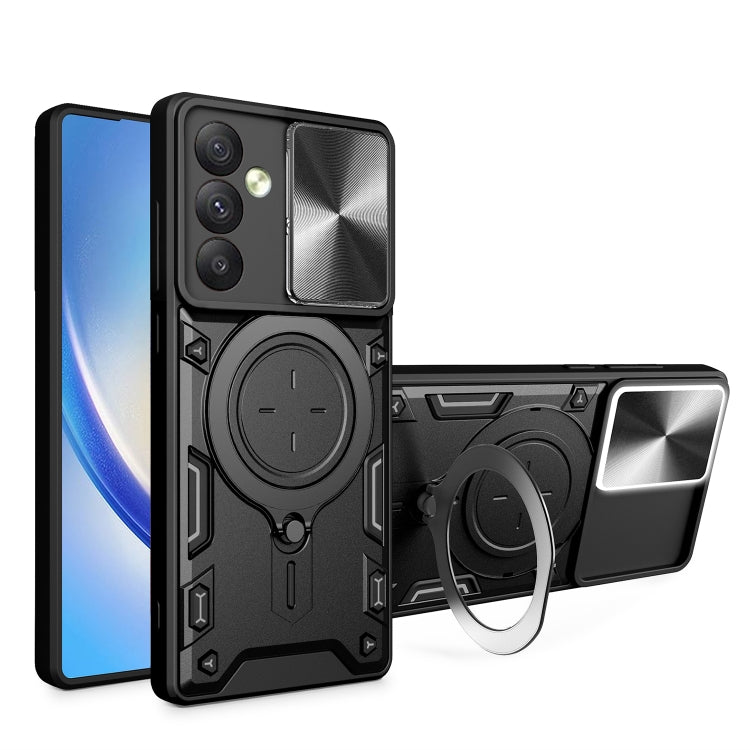 CD Texture Sliding Camshield Magnetic Holder Phone Case, For Samsung Galaxy S24 FE 5G, For Samsung Galaxy S24+ 5G, For Samsung Galaxy S24 5G, For Samsung Galaxy A24 4G, For Samsung Galaxy A23 5G, For Samsung Galaxy A34 5G, For Samsung Galaxy A54 5G    ...