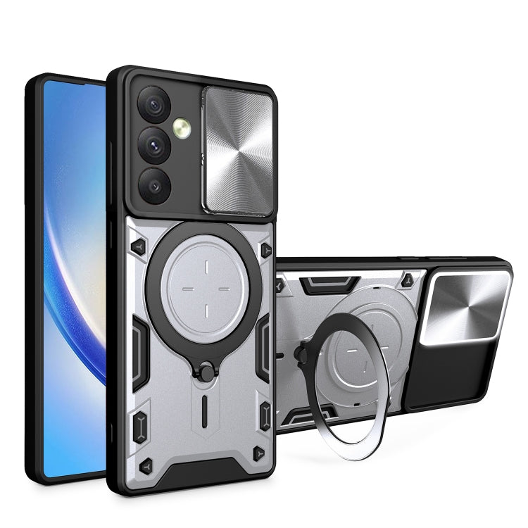 CD Texture Sliding Camshield Magnetic Holder Phone Case, For Samsung Galaxy S24 FE 5G, For Samsung Galaxy S24+ 5G, For Samsung Galaxy S24 5G, For Samsung Galaxy A24 4G, For Samsung Galaxy A23 5G, For Samsung Galaxy A34 5G, For Samsung Galaxy A54 5G    ...