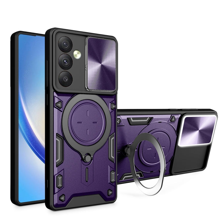 CD Texture Sliding Camshield Magnetic Holder Phone Case, For Samsung Galaxy S24 FE 5G, For Samsung Galaxy S24+ 5G, For Samsung Galaxy S24 5G, For Samsung Galaxy A24 4G, For Samsung Galaxy A23 5G, For Samsung Galaxy A34 5G, For Samsung Galaxy A54 5G    ...