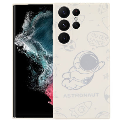 Astronaut Pattern Silicone Straight Edge Phone Case, For Samsung Galaxy S22 5G, For Samsung Galaxy S22+ 5G, For Samsung Galaxy S22 Ultra 5G, For Samsung Galaxy S21 5G, For Samsung Galaxy S21+ 5G, For Samsung Galaxy S21 FE 5G