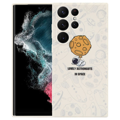 Astronaut Pattern Silicone Straight Edge Phone Case, For Samsung Galaxy S22 5G, For Samsung Galaxy S22+ 5G, For Samsung Galaxy S22 Ultra 5G, For Samsung Galaxy S21 5G, For Samsung Galaxy S21+ 5G, For Samsung Galaxy S21 FE 5G