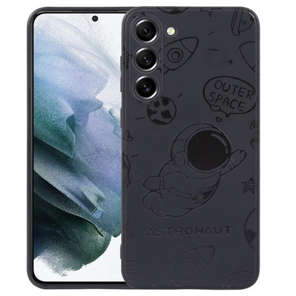 Astronaut Pattern Silicone Straight Edge Phone Case, For Samsung Galaxy S22 5G, For Samsung Galaxy S22+ 5G, For Samsung Galaxy S22 Ultra 5G, For Samsung Galaxy S21 5G, For Samsung Galaxy S21+ 5G, For Samsung Galaxy S21 FE 5G