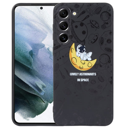 Astronaut Pattern Silicone Straight Edge Phone Case, For Samsung Galaxy S22 5G, For Samsung Galaxy S22+ 5G, For Samsung Galaxy S22 Ultra 5G, For Samsung Galaxy S21 5G, For Samsung Galaxy S21+ 5G, For Samsung Galaxy S21 FE 5G
