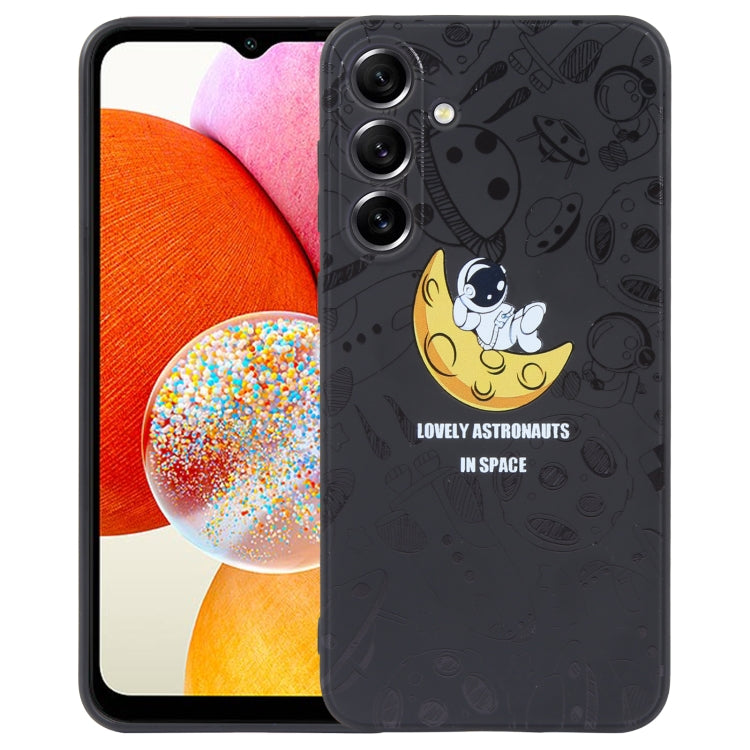Astronaut Pattern Silicone Straight Edge Phone Case, For Samsung Galaxy A24, For Samsung Galaxy S21 Ultra 5G, For Samsung Galaxy S20, For Samsung Galaxy A14, For Samsung Galaxy A34 5G, For Samsung Galaxy S20+