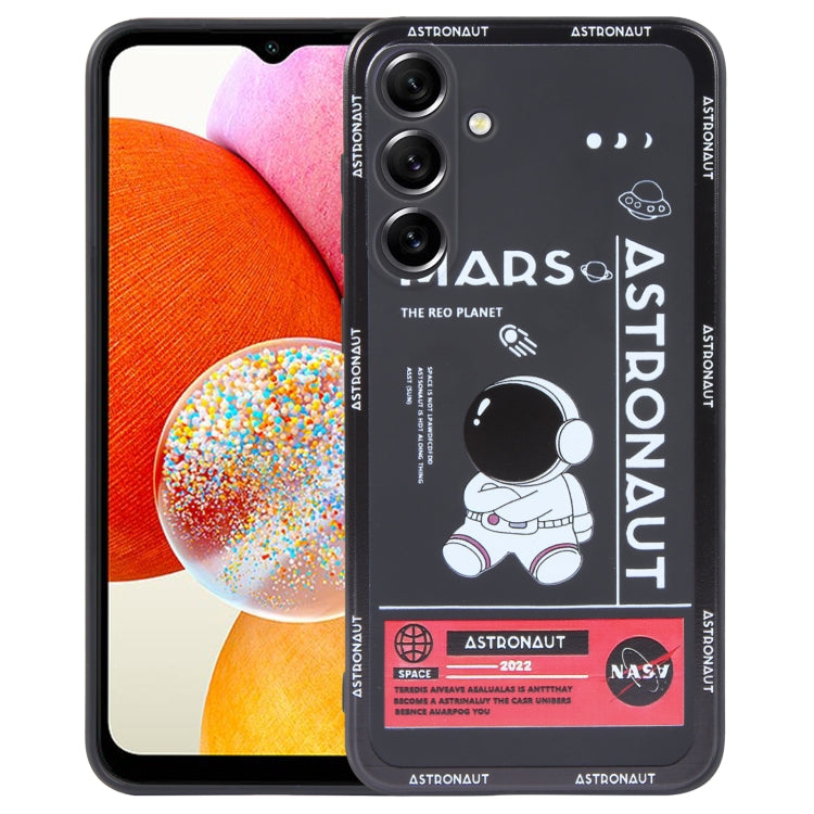 Astronaut Pattern Silicone Straight Edge Phone Case, For Samsung Galaxy A24, For Samsung Galaxy S21 Ultra 5G, For Samsung Galaxy S20, For Samsung Galaxy A14, For Samsung Galaxy A34 5G, For Samsung Galaxy S20+
