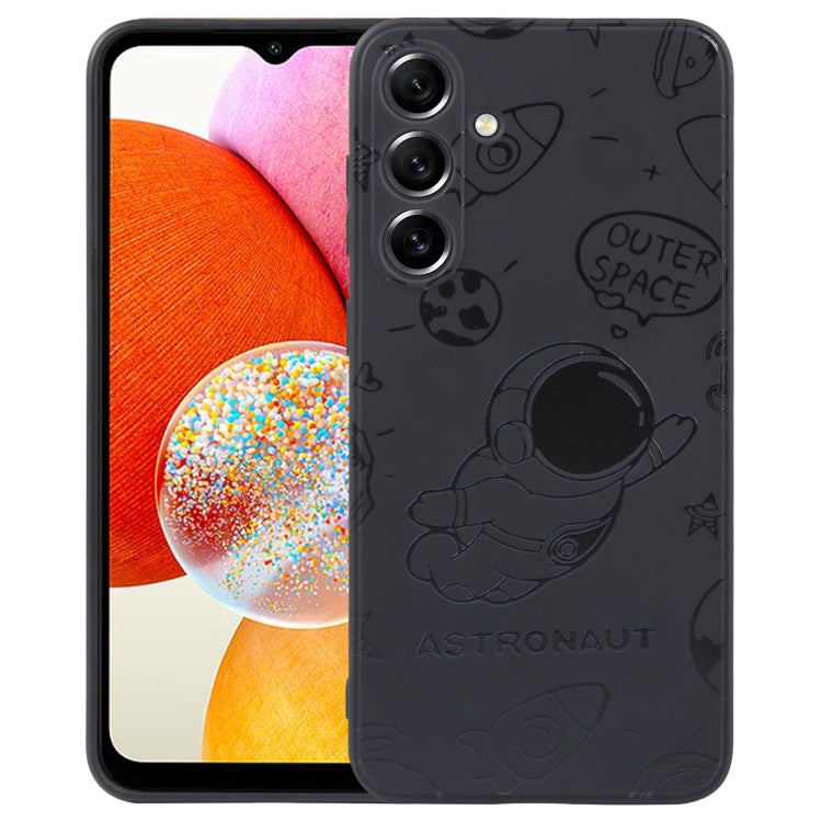 Astronaut Pattern Silicone Straight Edge Phone Case, For Samsung Galaxy A24, For Samsung Galaxy S21 Ultra 5G, For Samsung Galaxy S20, For Samsung Galaxy A14, For Samsung Galaxy A34 5G, For Samsung Galaxy S20+