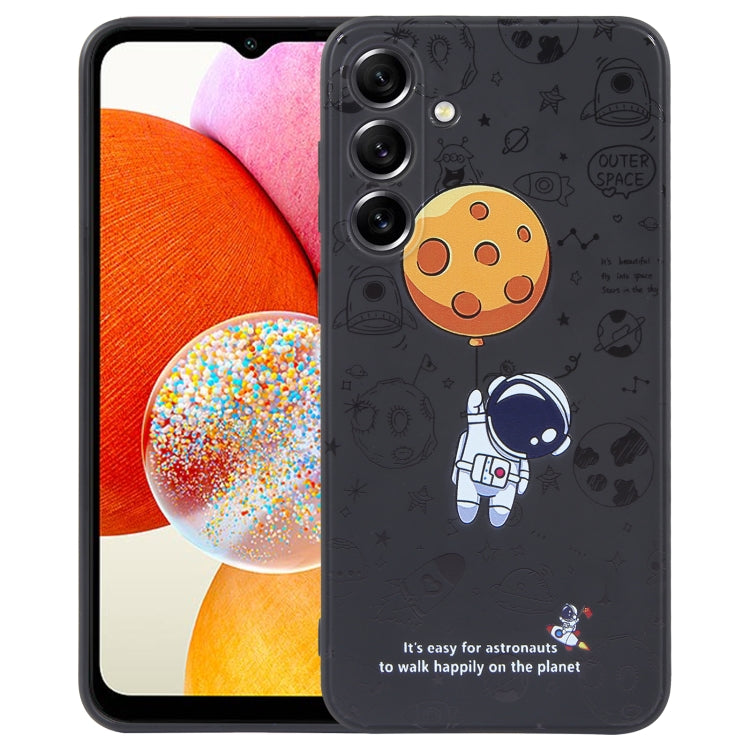 Astronaut Pattern Silicone Straight Edge Phone Case, For Samsung Galaxy A24, For Samsung Galaxy S21 Ultra 5G, For Samsung Galaxy S20, For Samsung Galaxy A14, For Samsung Galaxy A34 5G, For Samsung Galaxy S20+