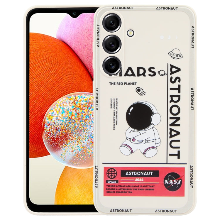 Astronaut Pattern Silicone Straight Edge Phone Case, For Samsung Galaxy A24, For Samsung Galaxy S21 Ultra 5G, For Samsung Galaxy S20, For Samsung Galaxy A14, For Samsung Galaxy A34 5G, For Samsung Galaxy S20+