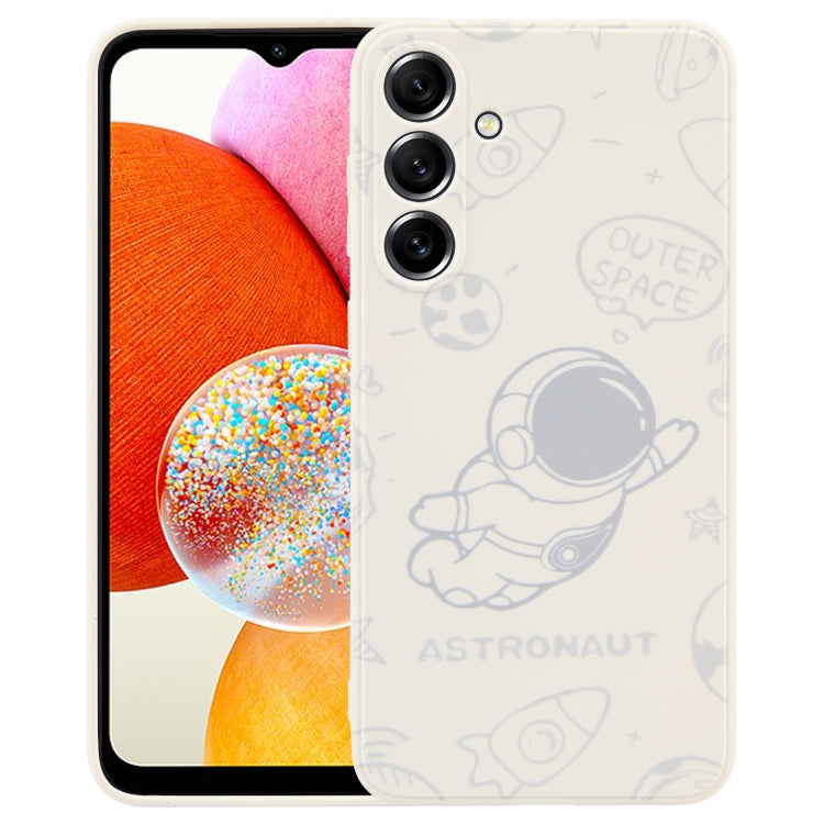 Astronaut Pattern Silicone Straight Edge Phone Case, For Samsung Galaxy A24, For Samsung Galaxy S21 Ultra 5G, For Samsung Galaxy S20, For Samsung Galaxy A14, For Samsung Galaxy A34 5G, For Samsung Galaxy S20+