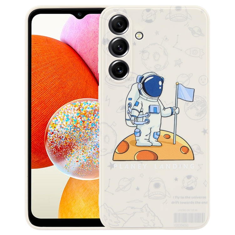 Astronaut Pattern Silicone Straight Edge Phone Case, For Samsung Galaxy A24, For Samsung Galaxy S21 Ultra 5G, For Samsung Galaxy S20, For Samsung Galaxy A14, For Samsung Galaxy A34 5G, For Samsung Galaxy S20+