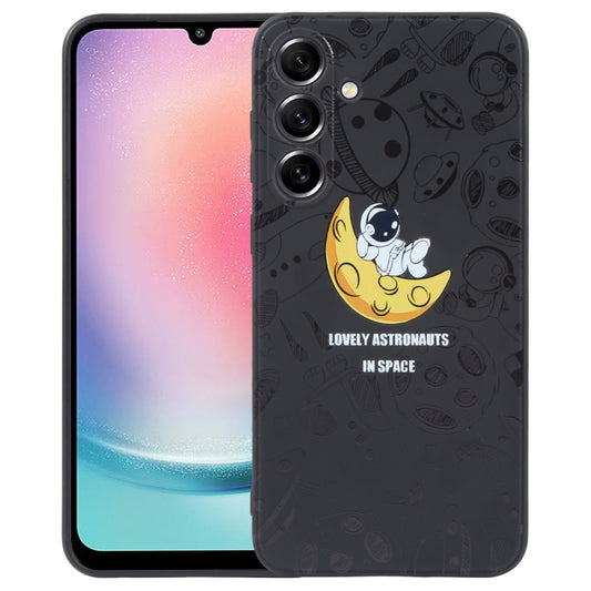Astronaut Pattern Silicone Straight Edge Phone Case, For Samsung Galaxy A24, For Samsung Galaxy S21 Ultra 5G, For Samsung Galaxy S20, For Samsung Galaxy A14, For Samsung Galaxy A34 5G, For Samsung Galaxy S20+