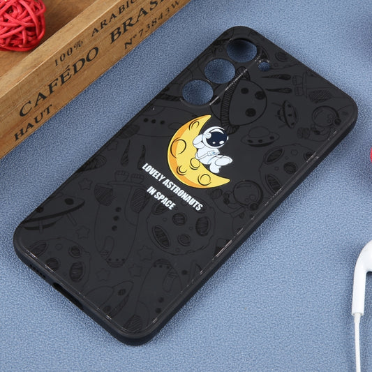 Astronaut Pattern Silicone Straight Edge Phone Case, For Samsung Galaxy A24, For Samsung Galaxy S21 Ultra 5G, For Samsung Galaxy S20, For Samsung Galaxy A14, For Samsung Galaxy A34 5G, For Samsung Galaxy S20+