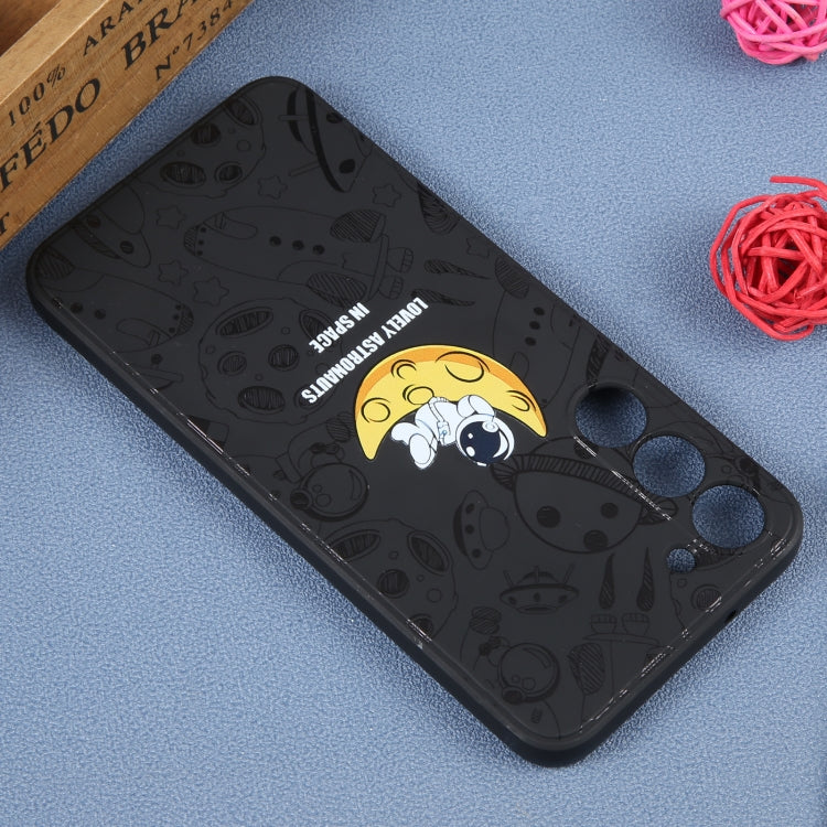 Astronaut Pattern Silicone Straight Edge Phone Case, For Samsung Galaxy A24, For Samsung Galaxy S21 Ultra 5G, For Samsung Galaxy S20, For Samsung Galaxy A14, For Samsung Galaxy A34 5G, For Samsung Galaxy S20+