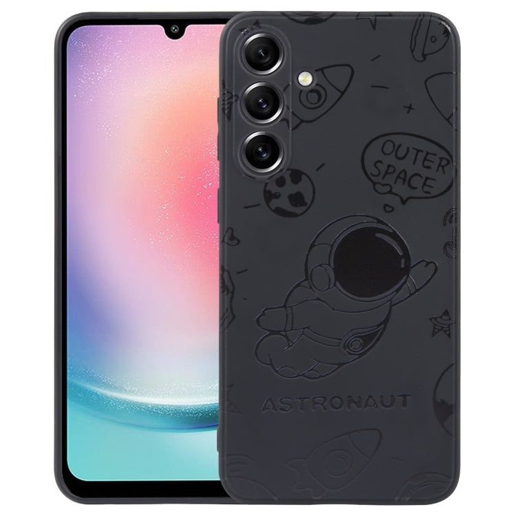 Astronaut Pattern Silicone Straight Edge Phone Case, For Samsung Galaxy A24, For Samsung Galaxy S21 Ultra 5G, For Samsung Galaxy S20, For Samsung Galaxy A14, For Samsung Galaxy A34 5G, For Samsung Galaxy S20+