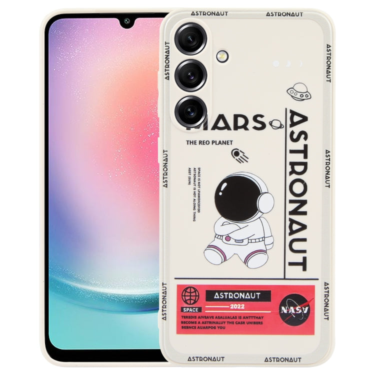 Astronaut Pattern Silicone Straight Edge Phone Case, For Samsung Galaxy A24, For Samsung Galaxy S21 Ultra 5G, For Samsung Galaxy S20, For Samsung Galaxy A14, For Samsung Galaxy A34 5G, For Samsung Galaxy S20+