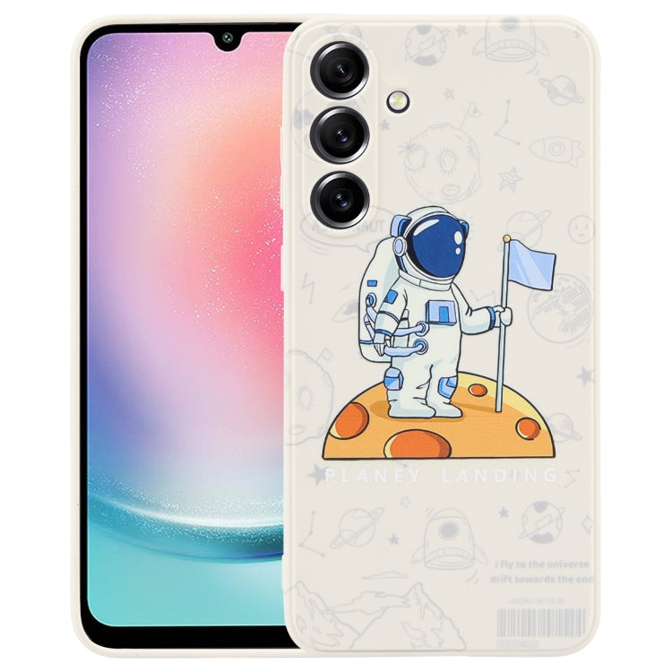 Astronaut Pattern Silicone Straight Edge Phone Case, For Samsung Galaxy A24, For Samsung Galaxy S21 Ultra 5G, For Samsung Galaxy S20, For Samsung Galaxy A14, For Samsung Galaxy A34 5G, For Samsung Galaxy S20+