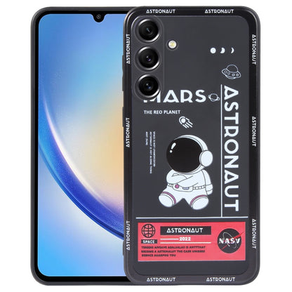 Astronaut Pattern Silicone Straight Edge Phone Case, For Samsung Galaxy A24, For Samsung Galaxy S21 Ultra 5G, For Samsung Galaxy S20, For Samsung Galaxy A14, For Samsung Galaxy A34 5G, For Samsung Galaxy S20+