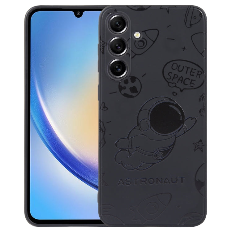 Astronaut Pattern Silicone Straight Edge Phone Case, For Samsung Galaxy A24, For Samsung Galaxy S21 Ultra 5G, For Samsung Galaxy S20, For Samsung Galaxy A14, For Samsung Galaxy A34 5G, For Samsung Galaxy S20+