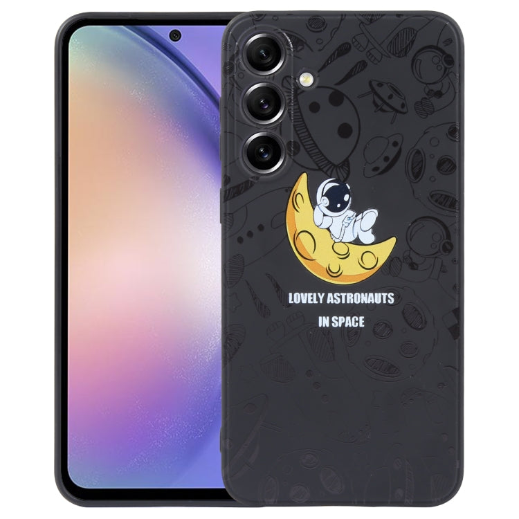 Astronaut Pattern Silicone Straight Edge Phone Case, For Samsung Galaxy S20 Ultra 5G, For Samsung Galaxy A54 5G, For Samsung Galaxy S20 FE, For Samsung Galaxy S10, For Samsung Galaxy S10+, For Samsung Galaxy A91