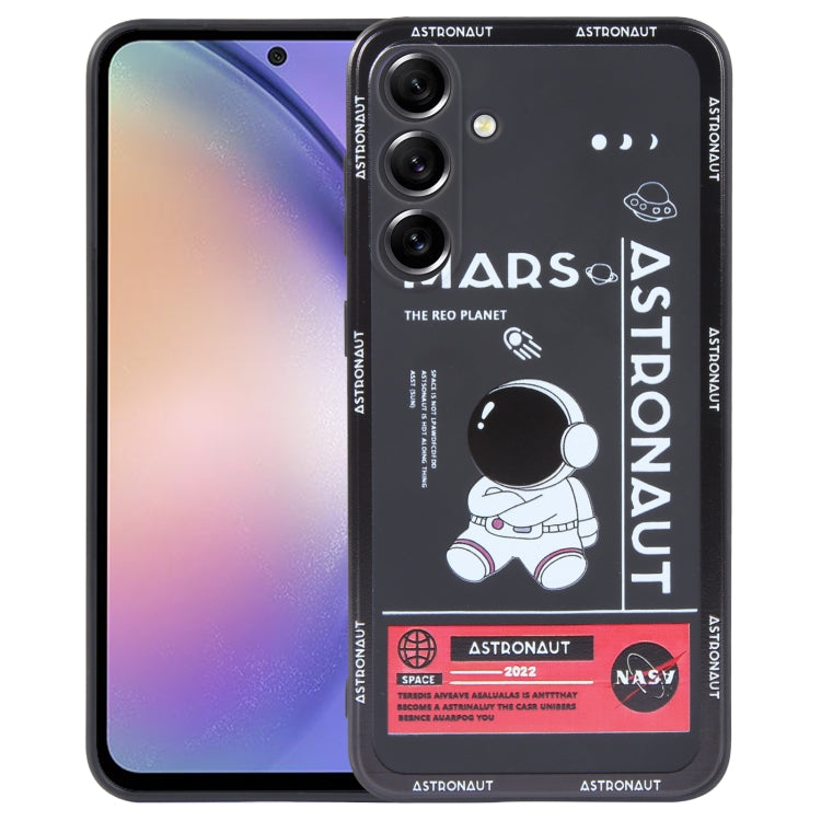 Astronaut Pattern Silicone Straight Edge Phone Case, For Samsung Galaxy S20 Ultra 5G, For Samsung Galaxy A54 5G, For Samsung Galaxy S20 FE, For Samsung Galaxy S10, For Samsung Galaxy S10+, For Samsung Galaxy A91