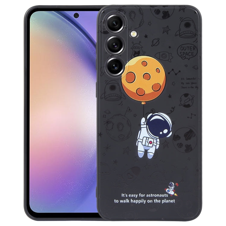 Astronaut Pattern Silicone Straight Edge Phone Case, For Samsung Galaxy S20 Ultra 5G, For Samsung Galaxy A54 5G, For Samsung Galaxy S20 FE, For Samsung Galaxy S10, For Samsung Galaxy S10+, For Samsung Galaxy A91