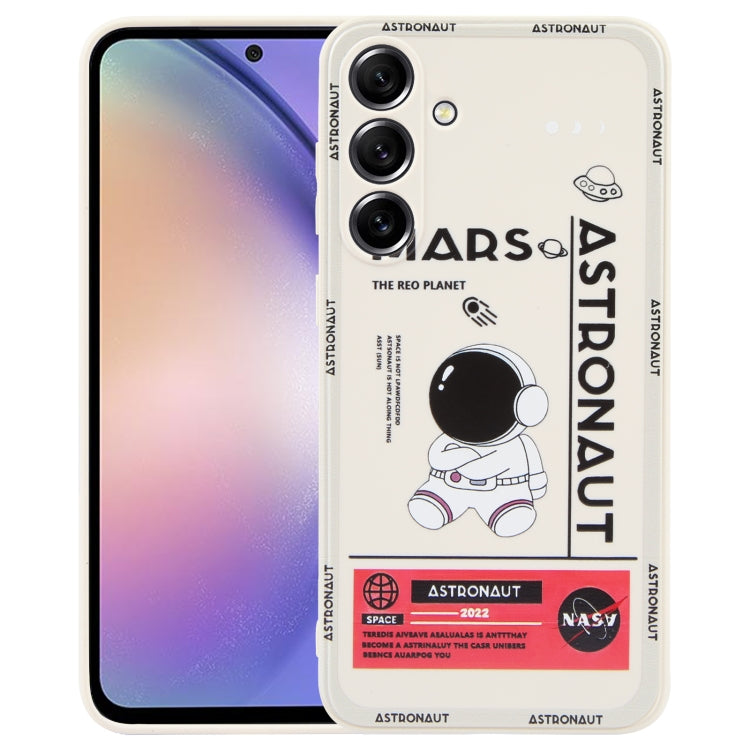 Astronaut Pattern Silicone Straight Edge Phone Case, For Samsung Galaxy S20 Ultra 5G, For Samsung Galaxy A54 5G, For Samsung Galaxy S20 FE, For Samsung Galaxy S10, For Samsung Galaxy S10+, For Samsung Galaxy A91