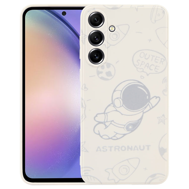 Astronaut Pattern Silicone Straight Edge Phone Case, For Samsung Galaxy S20 Ultra 5G, For Samsung Galaxy A54 5G, For Samsung Galaxy S20 FE, For Samsung Galaxy S10, For Samsung Galaxy S10+, For Samsung Galaxy A91