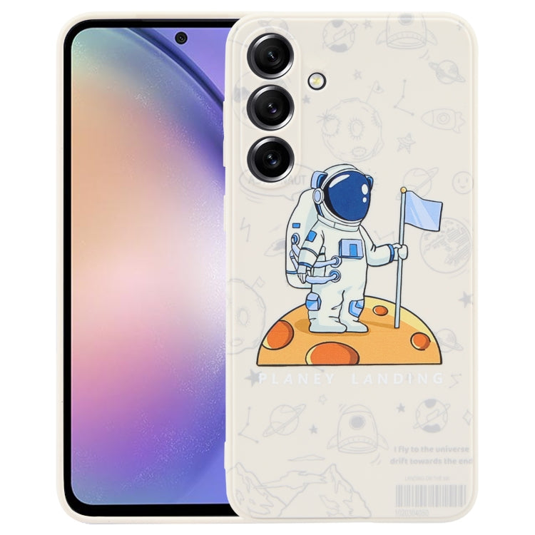 Astronaut Pattern Silicone Straight Edge Phone Case, For Samsung Galaxy S20 Ultra 5G, For Samsung Galaxy A54 5G, For Samsung Galaxy S20 FE, For Samsung Galaxy S10, For Samsung Galaxy S10+, For Samsung Galaxy A91