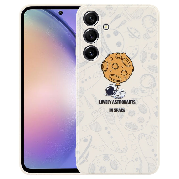 Astronaut Pattern Silicone Straight Edge Phone Case, For Samsung Galaxy S20 Ultra 5G, For Samsung Galaxy A54 5G, For Samsung Galaxy S20 FE, For Samsung Galaxy S10, For Samsung Galaxy S10+, For Samsung Galaxy A91