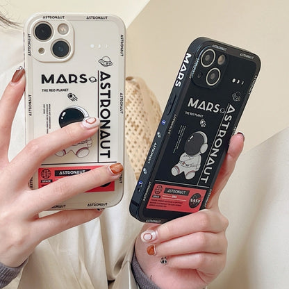 Astronaut Pattern Silicone Straight Edge Phone Case, For Samsung Galaxy A02s 164.2mm, For Samsung Galaxy A02, For Samsung Galaxy A21s